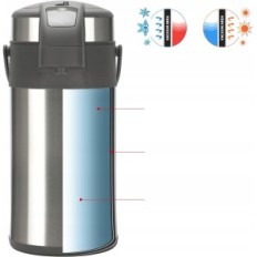 Aço inoxidável Thermos Olerd 4,0 L de bombeamento, para 24 copos de prata