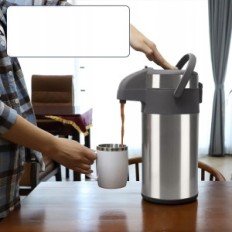 Thermos OLERD 4.0 L Roestvrij staal van pompen, voor 24 zilveren kopjes