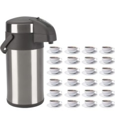 Thermos OLERD 4.0 L stainless steel from pumping, for 24 silver cups