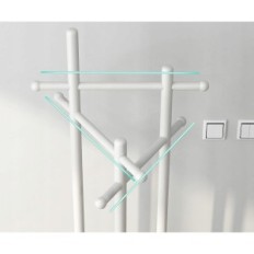 Kungfuwood Hanger, Træ tøjhænger med 3 hylder, hvid