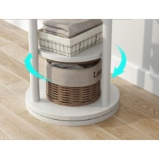 Hanger KungFuWood, fa kabát akasztó 3 polcok, fehér