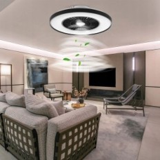 Plafondverlichting met BKZO-ventilator 24 niveaus 3000-5500K Zwart Frame