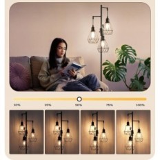 Lampe debout pour le salon édishine, 163 cm, noir avec ampoule E27, 3 cages