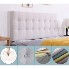 Kussen bij bed lezen, zonder room-witte rugleuning, 180 x 5 x 60 cm