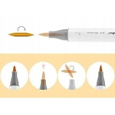 Markers ohuhu y30-80400-78 36 stks, borstel met dubbele tip en koffer