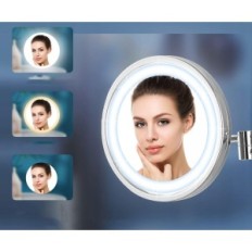 Cosmetic Jewelry with backlight, double-sided Ø 25 cm silver