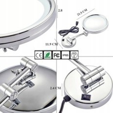 Bijoux cosmétiques avec rétroéclairage, Ø double face 25 cm argent