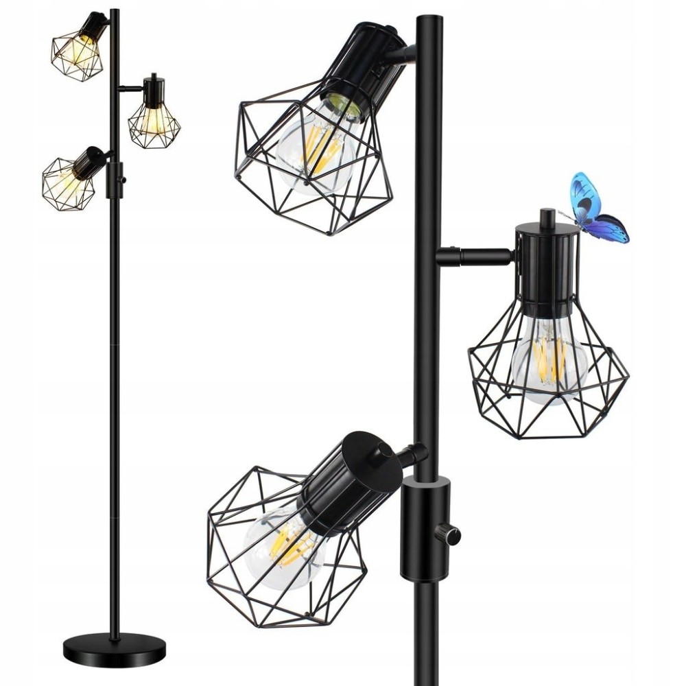 LED podlahová lampa s nastaviteľným hibay 3x8w 800lm E27 Trieda F