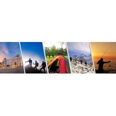 Camping Ryggsekk Doshwin 70l + 5L med regnfrakk, svart