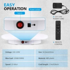 Roterende Baoshishan-standaard met motoraandrijving, 360 graden, 42 cm