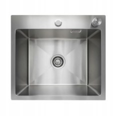 Sanycasa stainless steel sink with siphon and remote outflow control