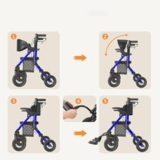 Transformable Walker and Transport Chair Vocic, Blue