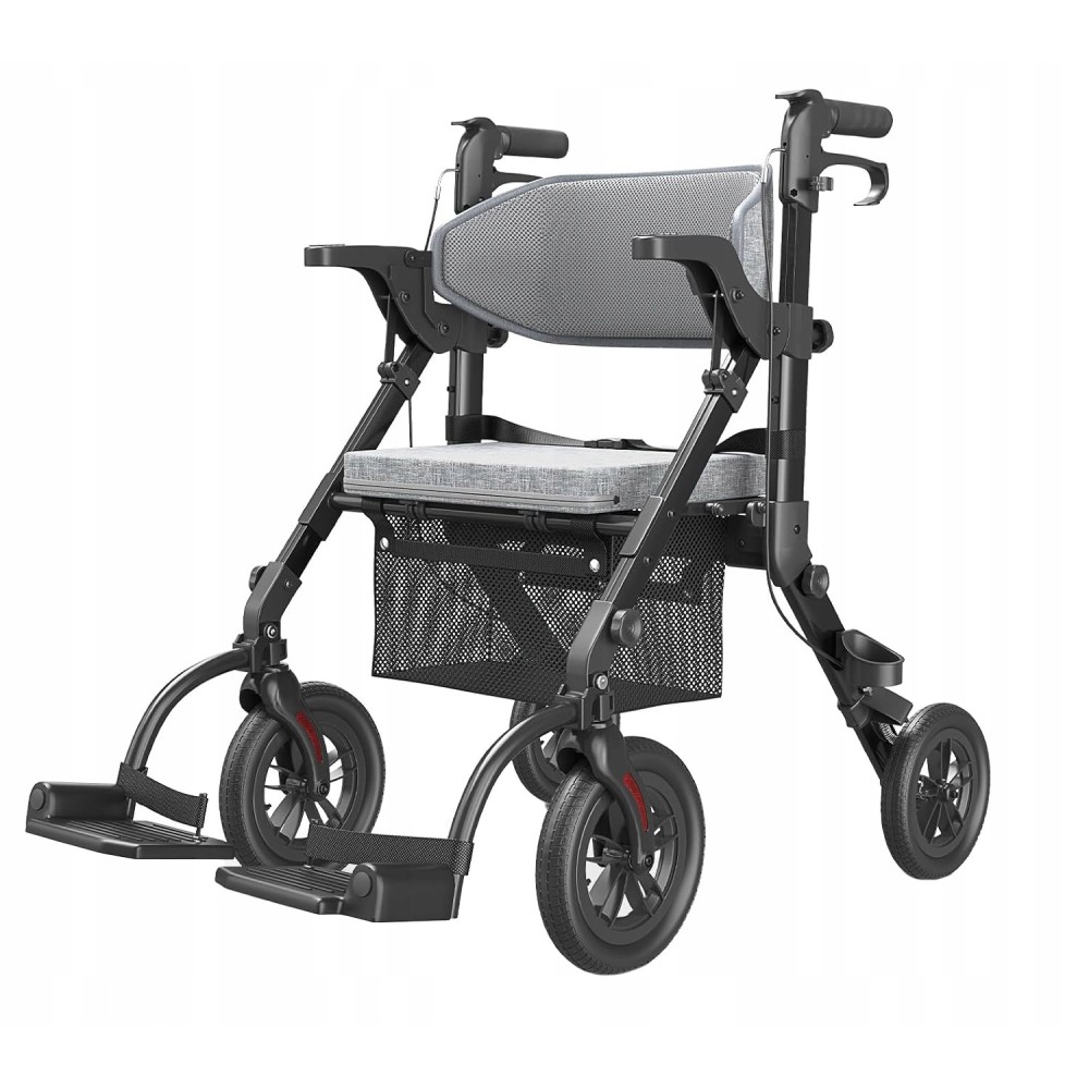 Transformable Walker and Transport Chair Vocic, Black