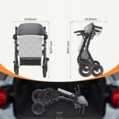 Caminante transformable y silla de transporte vocicica, negro