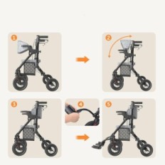 Pārveidojams Walker un Transporta krēsls vokāls, melns