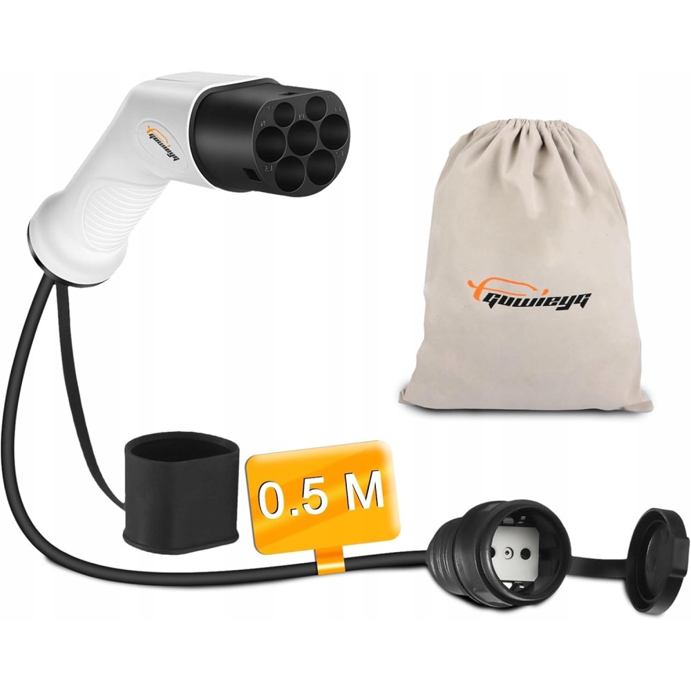 Ladekabel von 2 Schuko 16A Motorräder, 250V IEC 62196 0.5m Guwieyg