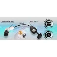 Charging cable of 2 Schuko 16A motorcycles, 250V IEC 62196 0.5m Guwieyg