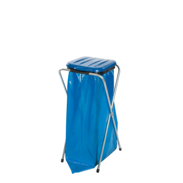 Support de service de catering pour sacs poubelle de 120L, déchets, BLEU.