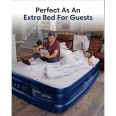 Boomed mattress with electric pump 203x152x46 cm Blue Olarhike