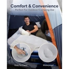 Boomed mattress with electric pump 203x152x46 cm Blue Olarhike