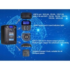 Nabíjateľný 98Wh V-Mount / V-Lock Type C D-Klepnite na USB A MICRO USB FXLION NANO