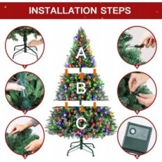 Christmas tree artificial 330 warm white and colorful LED 180 cm ShaReconn