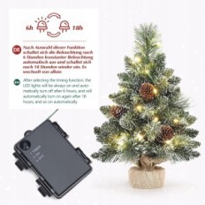 Mini albero di Natale 20 LED bianco caldo LED Snow-white 40 cm Yorbay