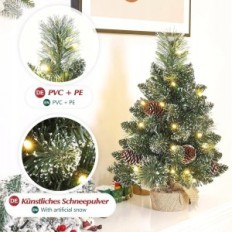 Mini kerstboom 20 warme witte LED LED's Snow-White 40 cm Yorbay