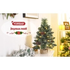 Mini juletræ 20 Varmhvid LED LEDs Snow-White 40 cm Yorbay