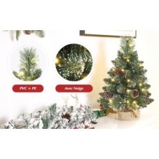 Mini árbol de Navidad 20 LED blanco cálido Leds Nieve-Blanco 40 cm Yorbay