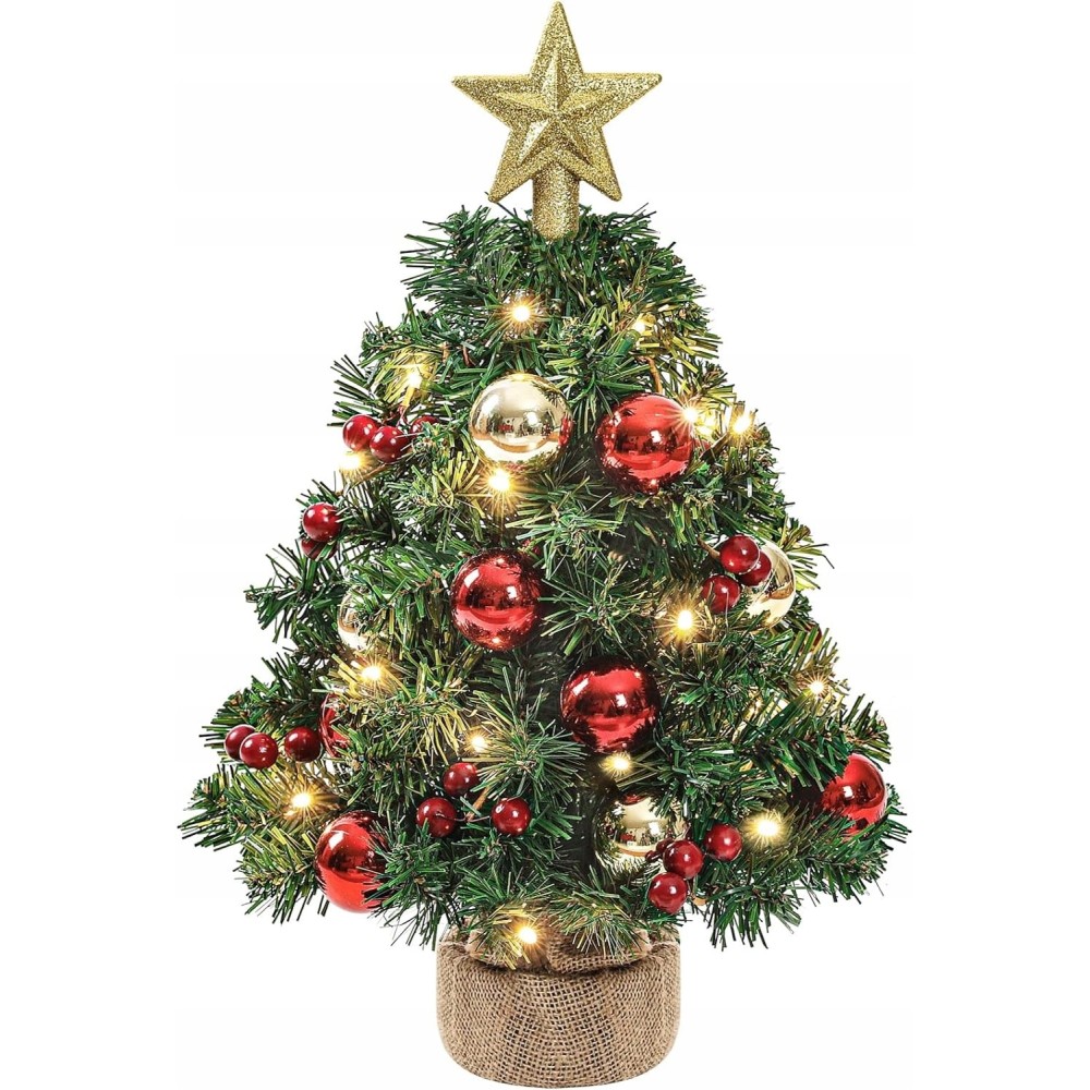Mini-kerstboom met een asterisk van 20 hete witte LED-diodes 40 cm Yorbay
