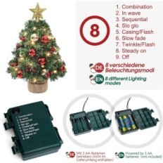 Mini-Weihnachtsbaum mit einem Sternchen von 20 heißen weißen LED-Dioden 40 cm Yorbay