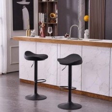 Kidol & Shellder Sett med barstoler 2 Svart, Rotary