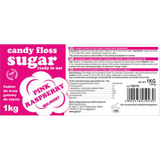 Värvikas suhkur roosa suhkruvill 1kg vaarika maitsega