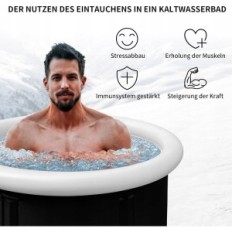 Bain de glace gonflable portable avec couvercle 80x80 cm Keaubing