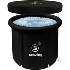 Hordozható felfújható jégfürdő fedéllel 75x75 cm Keszing