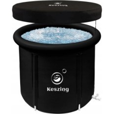 Baignoire de bain de glace gonflable portable avec couverture 75x75 cm