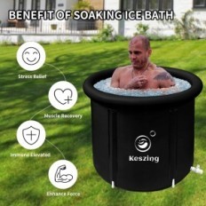 Portable inflatable ice bath tub with 75x75 cm cover