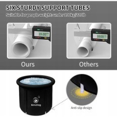 Portable inflatable ice bath tub with 75x75 cm cover