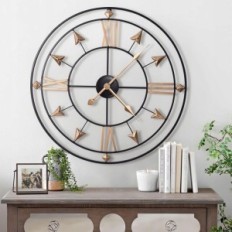 Wandklok Grote Ronde Metalen Stille Vintage Ø 60cm Yumyolk