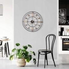 Wall Clock Velika Okrogla kovinska tiho Vintage Ø 60cm Yumyolk