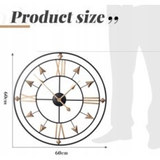 Nástěnné hodiny velké kulaté kovové tiché vinobraní Ø 60cm yumyolk