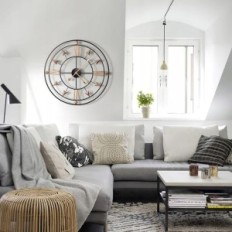 Wall clock Big Round Metal Silent Vintage Ø 60cm Yumyolk