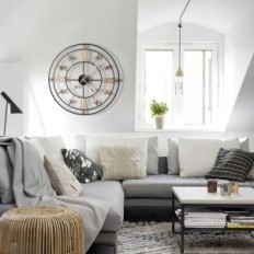 Wall clock Big Round Metal Silent Vintage Ø 60cm Yumyolk