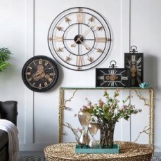 Wall clock Big Round Metal Silent Vintage Ø 60cm Yumyolk