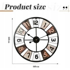 Horloge murale grosse ronde en métal silencieux vintage Ø 60cm Yumyolk