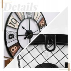 Väggklocka Big Round Metal Silent Vintage Ø 60cm YumyOlk