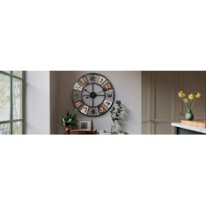 Wall clock Big Round Metal Silent Vintage Ø 60cm Yumyolk