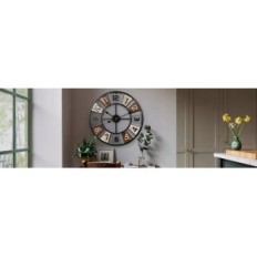 Wanduhr Großer Rundmetall Silent Vintage Ø 60cm Yumyolk