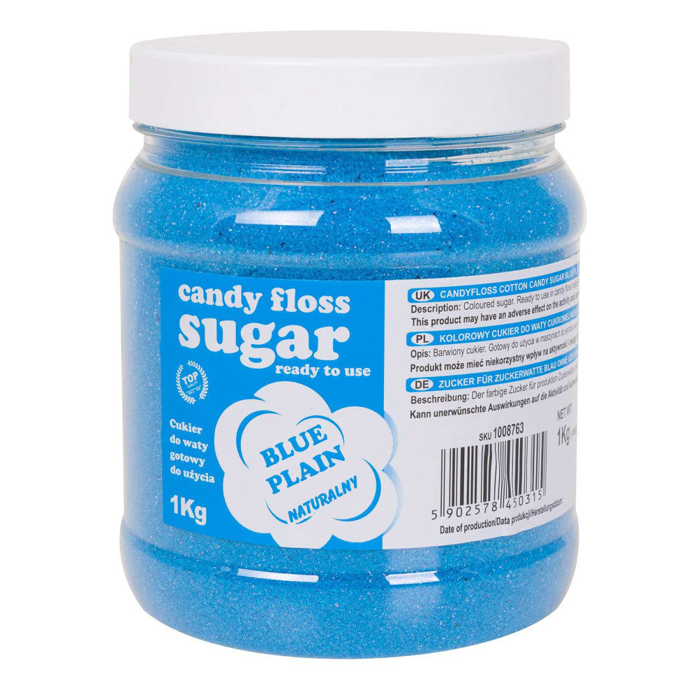 Värikäs sokeri Cotton Candy Blue Natural Maku sokeripuuvilla 1kg